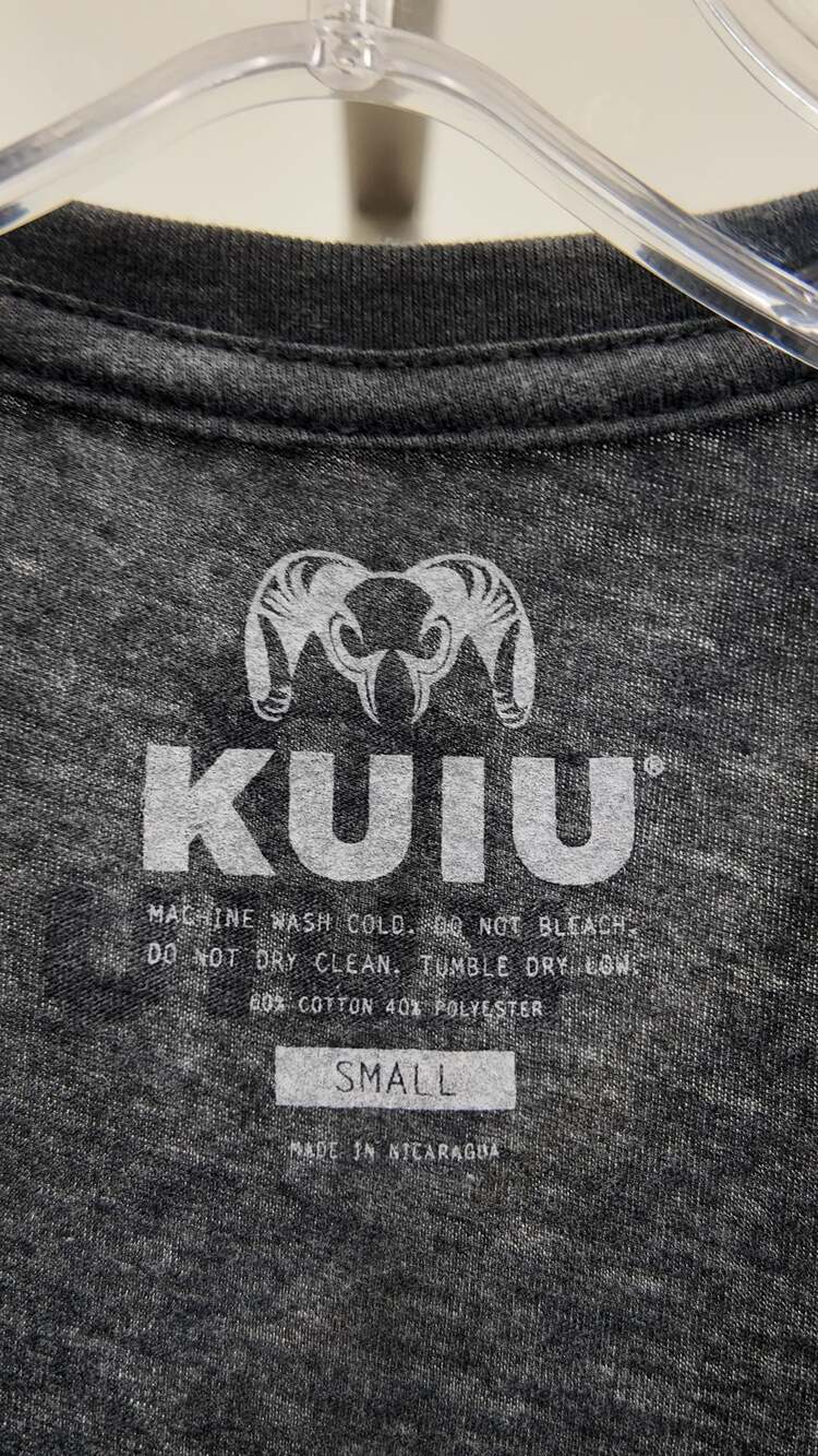 KUIU "Ultralight Hunting" Diamond Logo T-Shirt - Charcoal Heather (Size S) - Picture 2 of 3